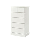 6 Drawer Tall Dresser With Concealed Handles, Vertical Storage Cabinet For Bedroom - White