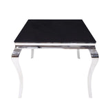 Fabiola - Dining Table - Black Glass Top & Stainless Steel