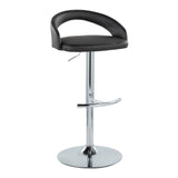 Grotto - Upholstered Adjustable Barstool - Chrome Metal Base