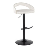Grotto - Upholstered Adjustable Barstool - Black Metal Base