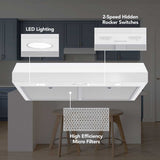 Broan GLA1303WW range hood features overview
