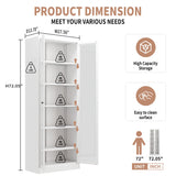 Industrial Metal Kitchen Pantry Cabinet With Adjustable Shelves - White