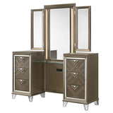 Skylar - Vanity Desk & Mirror - Dark Champagne