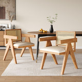 Chandigarh Farmhouse Style Cane Upholstered Dining Chairs (Set of 2)