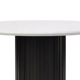Jaramillo - Round Dining Table With Engineered Marble Top - Engineered Marble Top & Black