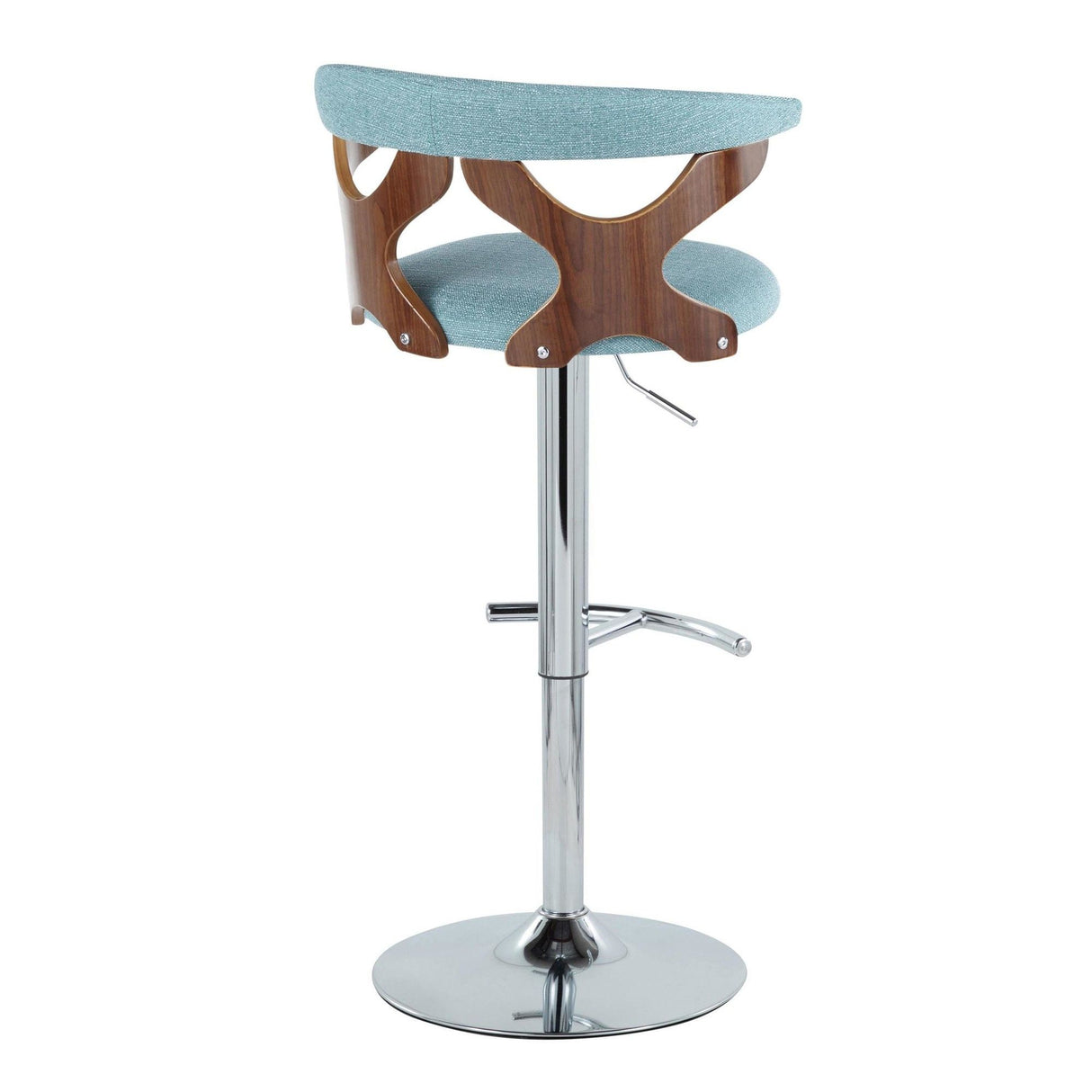 Gardenia - Adjustable Barstool - Chrome Base & Walnut Backrest