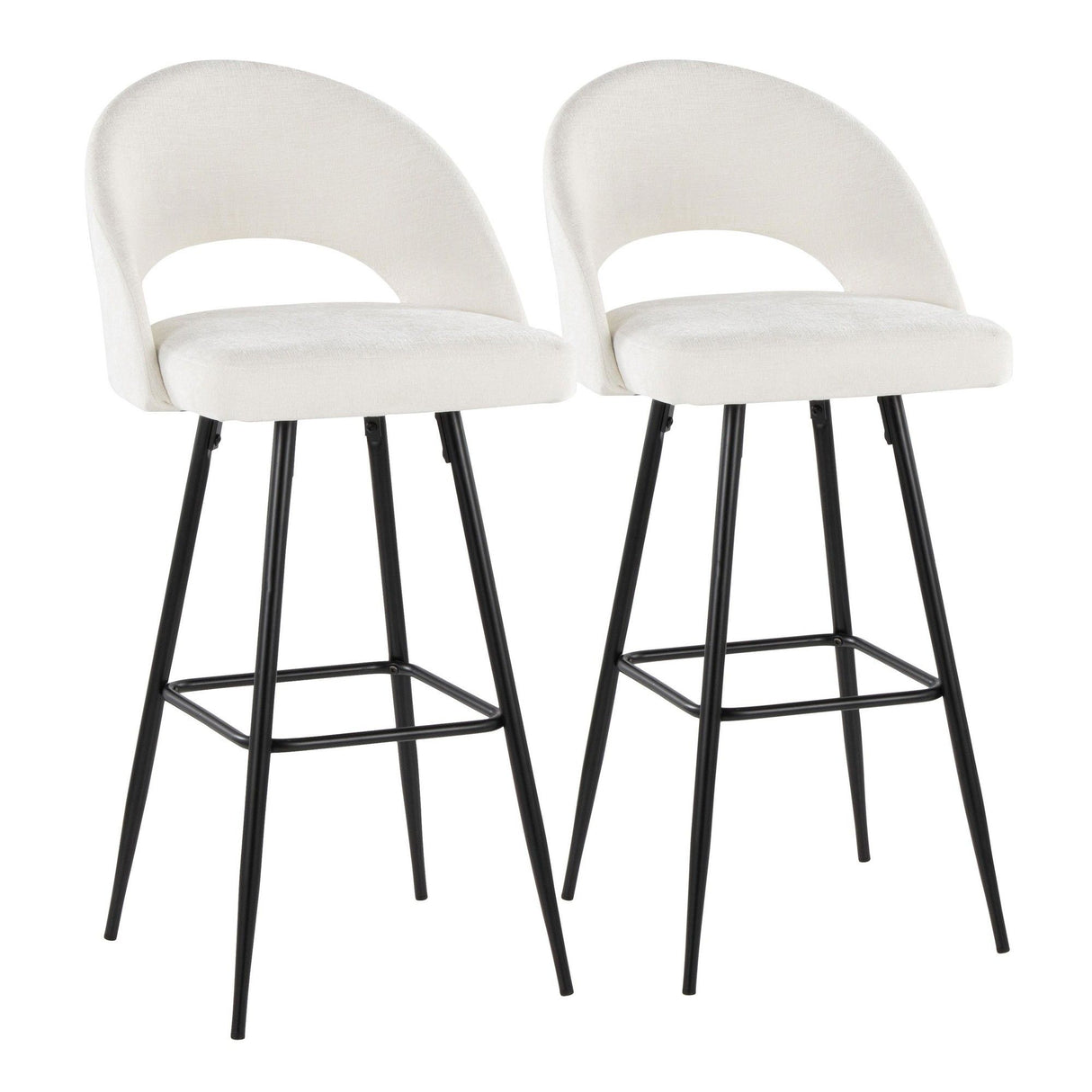 Renee - Upholstered Fixed-Height Barstool (Set of 2) - Black Base
