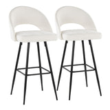 Renee - Upholstered Fixed-Height Barstool (Set of 2) - Black Base
