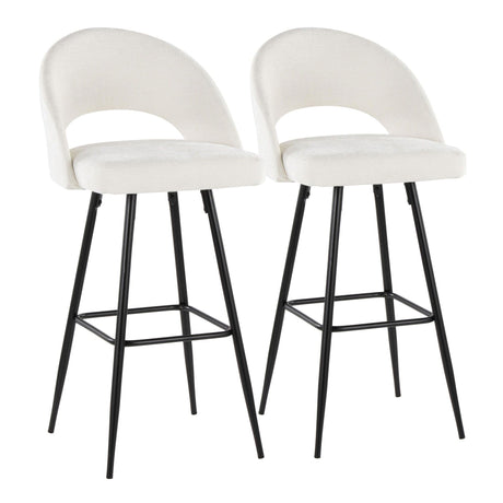 Renee - Upholstered Fixed-Height Barstool (Set of 2) - Black Base