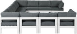 Nizuc - Outdoor Patio 11 Piece Modular Sectional With White Frame