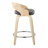 Grotto - Fixed-Height Swivel Counter Stool With Natural Wood (Set of 2)