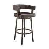 Cohen - 26" Counter Height Swivel Bar Stool - Java Brown Finish And Faux Leather