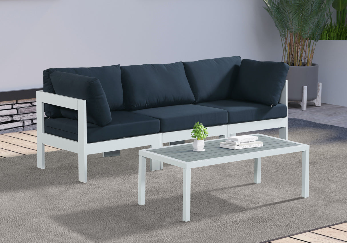 Nizuc - Outdoor Patio 3 Seat Modular Sofa With White Frame