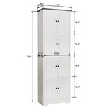 Tall Storage Cabinet With 8 Doors And 4 Shelves, Wall Storage Cabinet For Living Room, Kitchen, Office, Bedroom, Bathroom