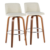 Toriano - 30" Fixed-Height Barstool (Set of 2) - Beige And Dark Brown