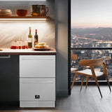 Forno Alta Qualita Como FDROD161124S 24 Inch Indoor/Outdoor Built-In Undercounter Drawer Refrigerator with 4.87 cu. ft. Capacity, Multi Air Flow System, Electrical Temperature Control, LED Lights and Sabbath Mode
