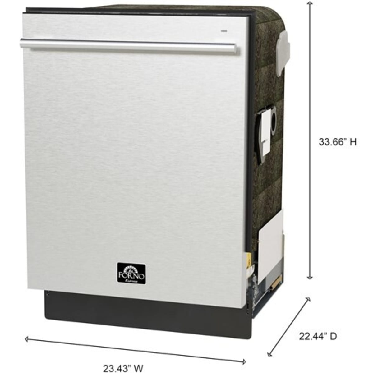 Forno Espresso Romano FDWBI803524S 24 Inch Fully Integrated Built-In Dishwasher with 14 Place Setting Capacity, 7 Wash Cycles, 52 dBA, Leak Protection and ENERGY STAR® Certified: Stainless Steel