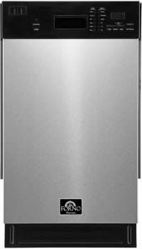 Forno Polo FDWBI804118S 18 Inch Full Console Built-In Dishwasher with 8 Place Setting Capacity, 6 Wash Cycles, Stainless-Steel Tub, Adjustable Upper Rack and ENERGY STAR® Certified: Stainless Steel