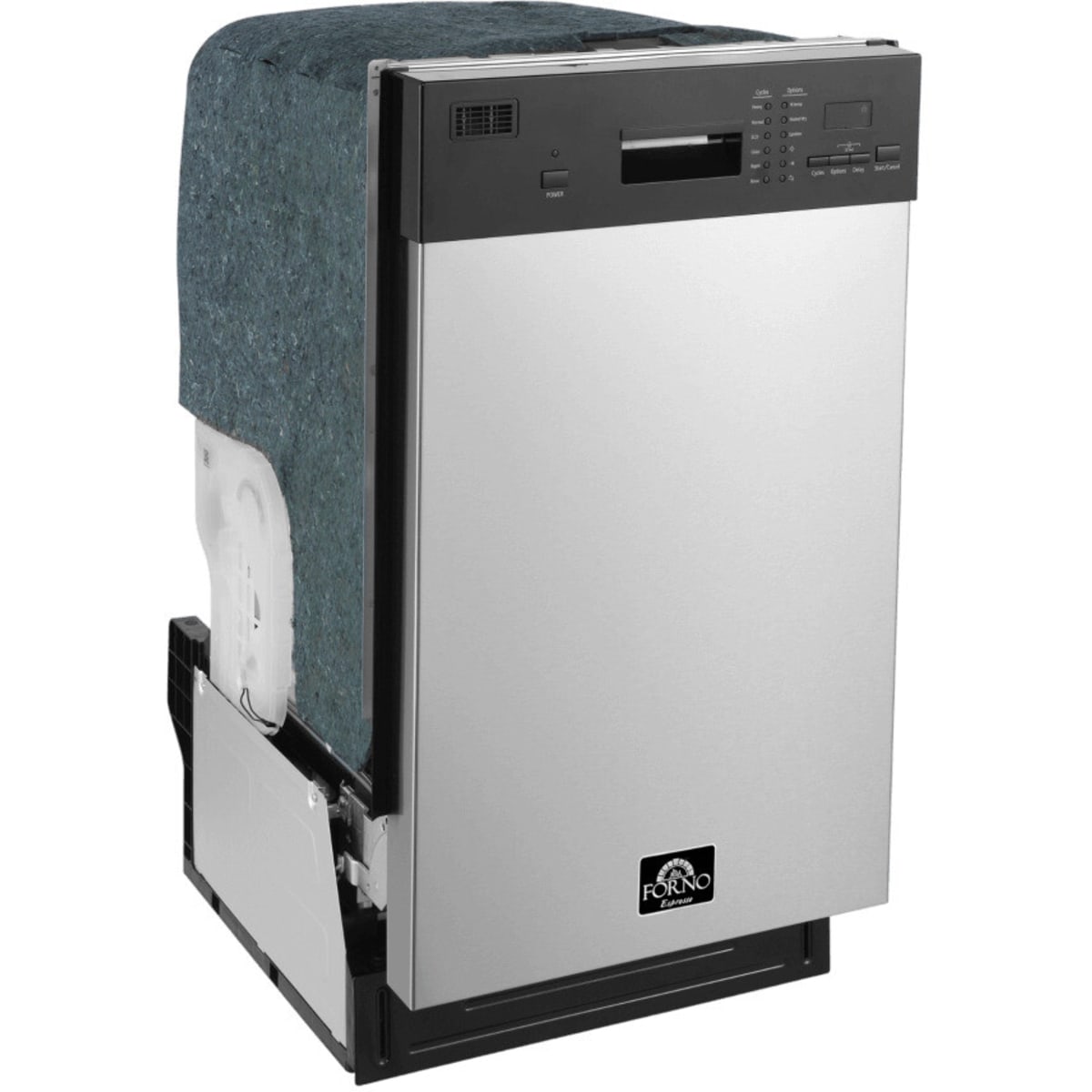 Forno Polo FDWBI804118S 18 Inch Full Console Built-In Dishwasher with 8 Place Setting Capacity, 6 Wash Cycles, Stainless-Steel Tub, Adjustable Upper Rack and ENERGY STAR® Certified: Stainless Steel