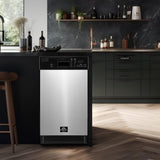 Forno Polo FDWBI804118S 18 Inch Full Console Built-In Dishwasher with 8 Place Setting Capacity, 6 Wash Cycles, Stainless-Steel Tub, Adjustable Upper Rack and ENERGY STAR® Certified: Stainless Steel