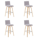 Vienna - Modern Swivel Bar Height Stool - Patterned Oak Wood Frame