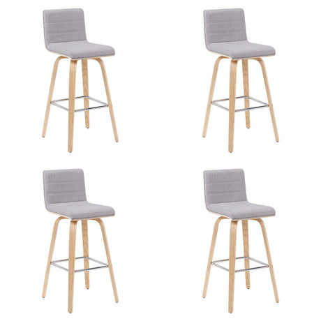 Vienna - Modern Swivel Bar Height Stool - Patterned Oak Wood Frame