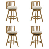 Harper - 30" Amber Glow Bar Height Rubberwood Swivel Barstool