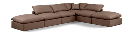 Indulge - Faux Leather 6 Piece Modular Armless Sectional