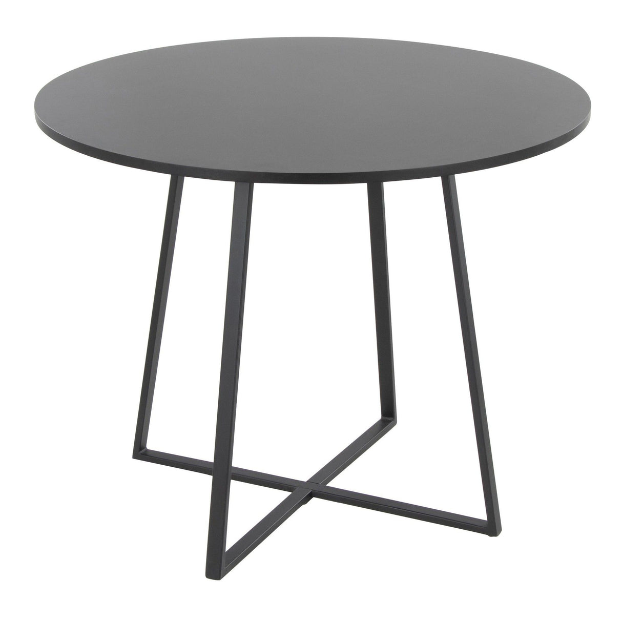 Cosmo - Margarite Contemporary 5 Piece Dining Room Set - Black Metal, Black MDF, And Cream Faux Leather