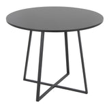 Cosmo - Margarite Contemporary 5 Piece Dining Room Set - Black Metal, Black MDF, And Cream Faux Leather
