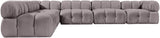 Orin - Velvet 6 Piece Modular L-Shaped Sectional