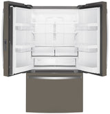 GE GWE23GMNES - 36 in. 23.1 cu. ft. Counter Depth French Door Refrigerator with Ice Maker - Fingerprint Resistant Slate