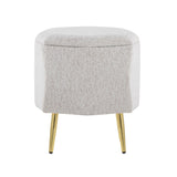 Diamond - Ottoman - Gold Metal Legs