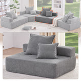Frame For Oversized Modular U Shaped Sectional, Floor Couch Convertible Compressed Couch Spacious Foam Filled Sofa