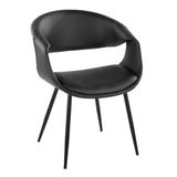 Curvo - Upholstered Chair (Set of 2) - Black Metal Legs