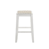 Iyani - Coastal Modern Wood Counter Height Kitchen Bar Stool