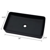 Modern Ceramic Rectangular Bathroom Vessel Sink With European Design