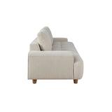Kipton - Sofa - White Fabric, Walnut Wood