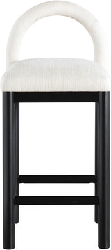 Conrad - Linen Counter Stool With Black Legs