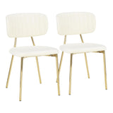 Bouton - Contemporary/Glam Chair (Set of 2) - Gold Metal Legs
