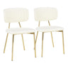 Bouton - Contemporary/Glam Chair (Set of 2) - Gold Metal Legs