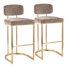 Demi - Fixed-Height Barstool (Set of 2) - Gold Metal Base
