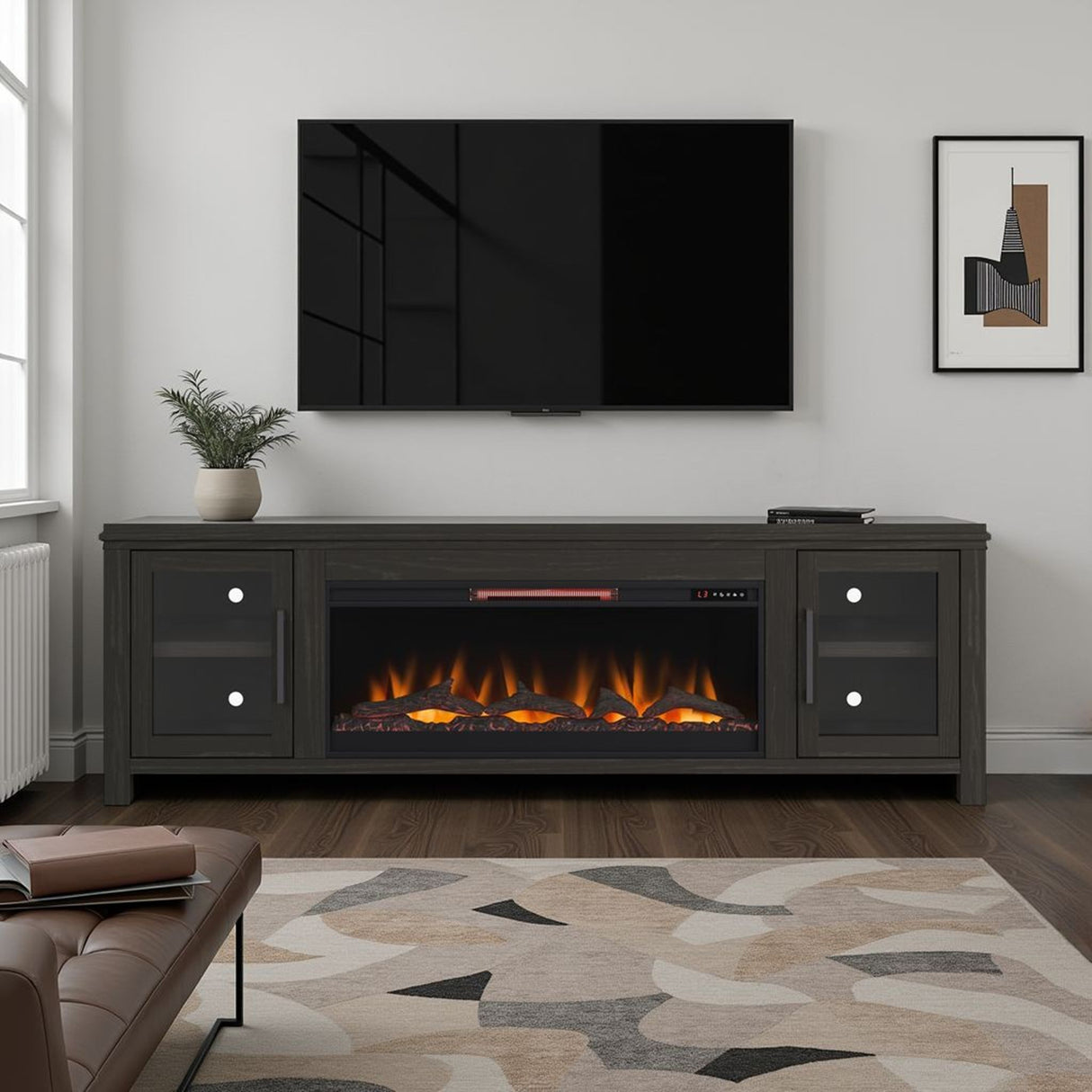 Tybee - Electric Fireplace TV Console For TVs Up To 95" - Clove