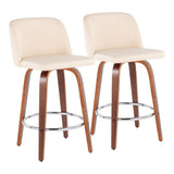 Tintori - Fixed - Height Counter Stool - Round Chrome Footrest (Set of 2)