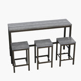 Modern Design Long Dining Table Set With 3 Stools