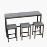 Modern Design Long Dining Table Set With 3 Stools