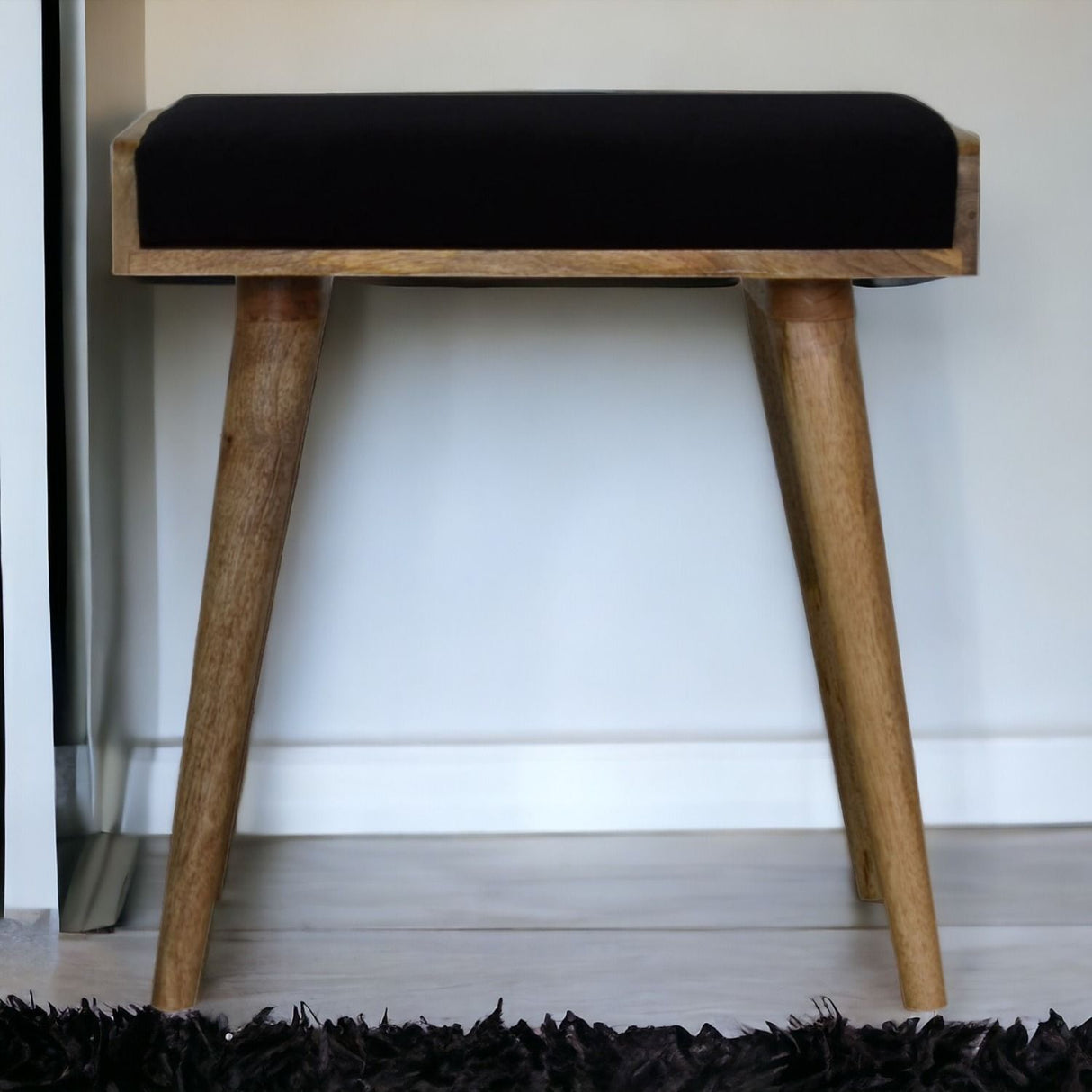 Tray Style Footstool - Black