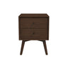 Caroline - Mid-Century Modern Style White Night Stand 2 Drawer