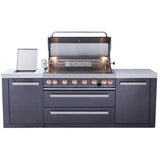 Mont Alpi Black Series 8 Ft Natural Gas Outdoor Kitchen Island w/ Side Burner - MAi805-BSS