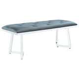 Upholstered Tufted Bench - Gray